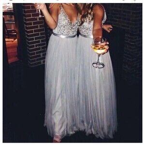 BHLDN Anthropologie Avery Sequin Embellished Tulle Bridesmaid Dress size 22